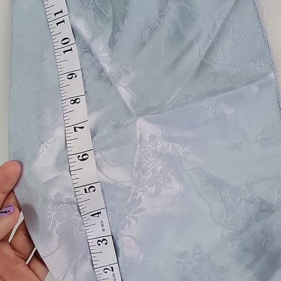 NWT!! 🦋 BLUE SILK SATIN FLORAL CROSS CUT OUT TIE BACK CORSET CROP TUBE - Picture 5 of 8
